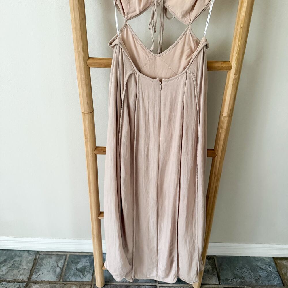 Sabo Skirt Eliska Dress Stone XS Cutout Tie Front Open Back Maxi Dress - Picture 11 of 16